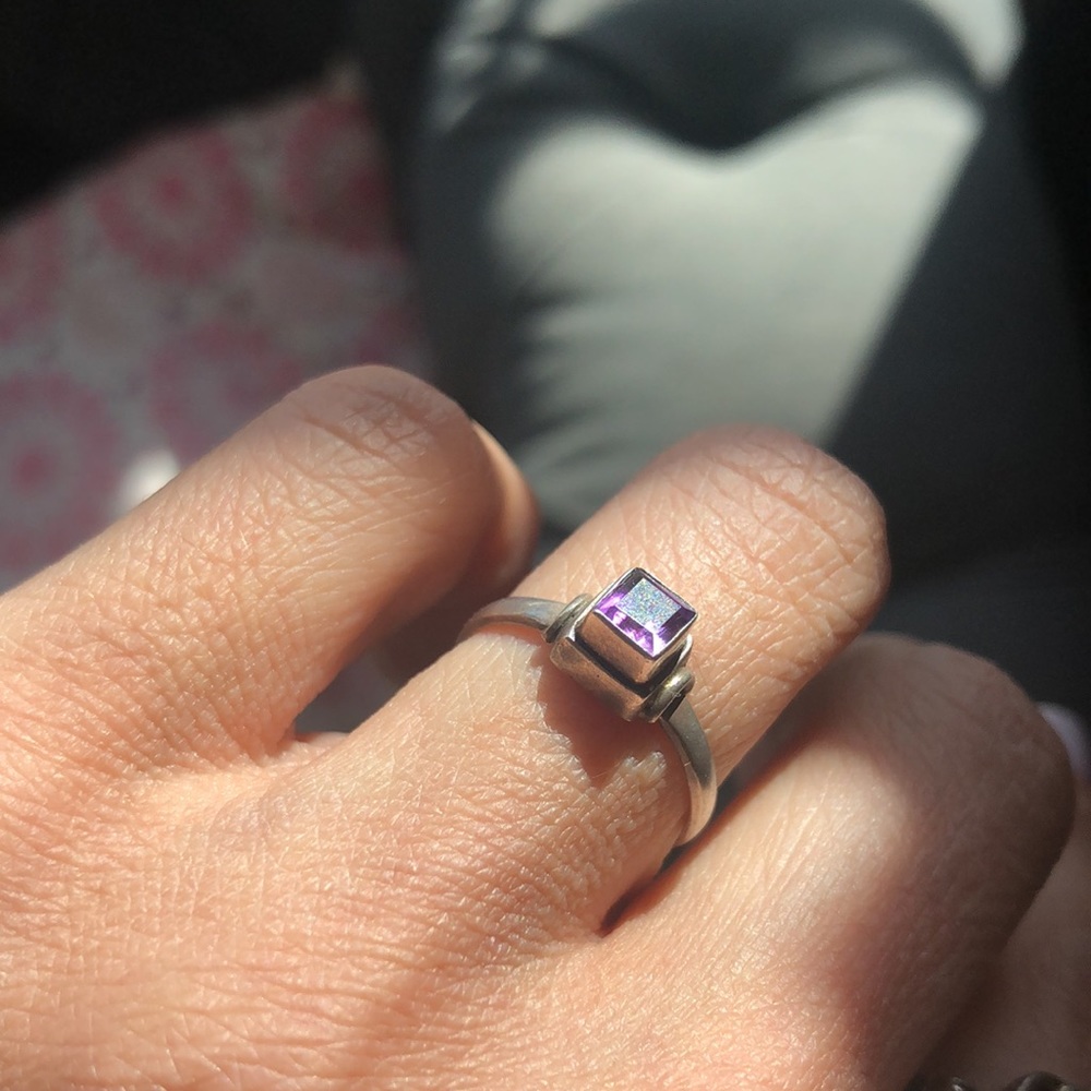 Vintage Sterling purple stone-$8 final price